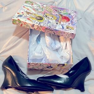 BRAND NEW IN BOX Anthropology heels, brand new w/box & tags. 7.5 darkArmy green